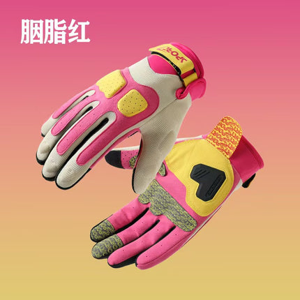 Cycling Gloves for Men and Women, Outdoor Off-Road Motorcycle Riders, Anti-Slip, Shock-Absorbing, Macaron Motorcycle Riding Gloves, Cross-Border