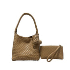 Medium brown with inner pouch + pom-pom charm