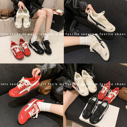 Retro Agan Training Shoes Women's 2025 Autum New Color Matching Casual Versatile Sports Shoes Flats Breathable Sneakers