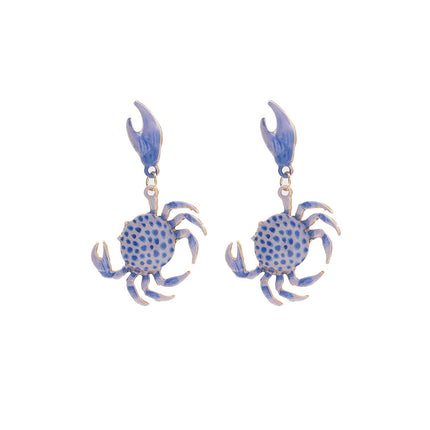 ZA European and American big brand exaggerated crab multi-layer earrings cute light luxury niche summer beach wind earrings ladies fashion