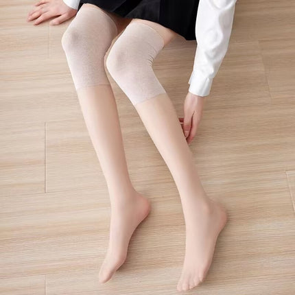 Silk Stockings Women's Knee Socks Summer Long Tube Thin Air-conditioning Socks High Elastic Anti-hook Silk No-curling Knee Socks