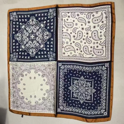 Korean Cashew Silk Scarf Women's Square Scarf Leopard Print Silk Scarf Imitation Silk Scarf Elegant Fashion Four Seasons Cross-Border Printed Scarf