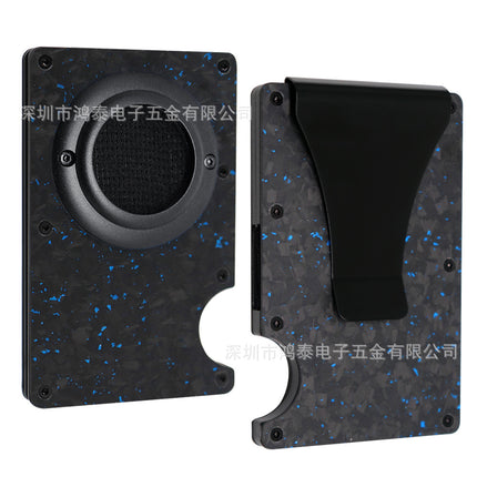 Cross-border Forged Carbon Pattern Card Holder RFID Metal Card Holder Red Forged Carbon Blue Forged Carbon Men's Minimalist Ultra-thin Wallet