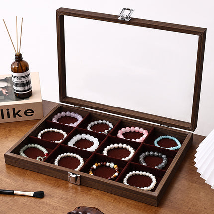 Walnut Jewelry Storage Box Ring Earrings Necklace Bracelet Box Solid Wood Large Capacity Anti-Oxidation Jewelry Display Box