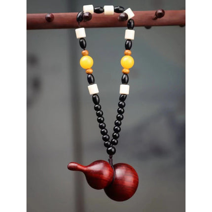 Lobular red sandalwood wood carving handle piece fortune pendant brave play piece text wealth pendant wood text play crafts