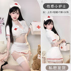 Nurse suit (top + skirt + t pants + headband) / One size fits all