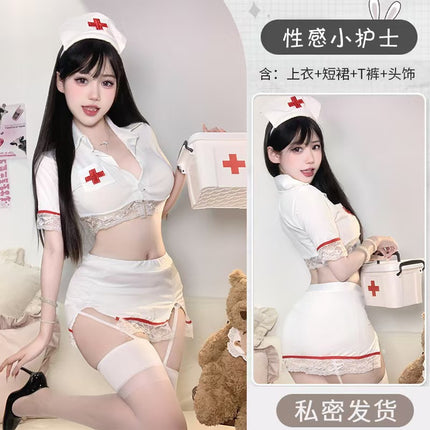 Sexy Lingerie Sexy Free Temptation Pure Desire Nurse Uniform Flirting Hot Bed Passion Pajamas Midnight Charm