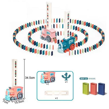 Cross-border dominoes trembles with educational children's automatic licensing electric sound and light train toys