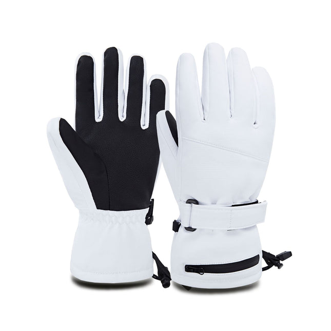 Adult Ski Gloves, Outdoor Waterproof, Windproof, Wear-Resistant, Touch-Screen Compatible, Five-Fingered, Fleece-Lined, for Mountaineering and Cycling, Warm and Cold-Resistant
