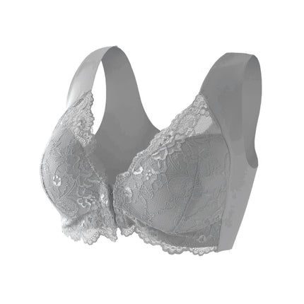 Cross-Border Popular Xiyintu Wood Push-Up Front Buckle Fixed Cup Lace Vest Bra Anti-Sagging Nursing Bra