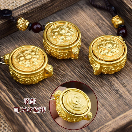 Cornucopia Hand Handle Cornucopia Lucking Treasure 12 Zodiac Keychain Pendant Rotatable TikTok Hot Sale