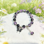 J07 point diamond black butterfly bracelet