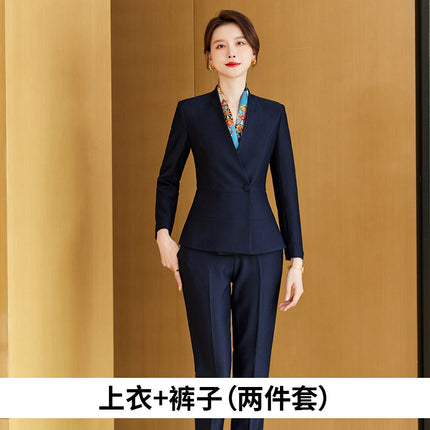 Fashionable professional women's dress elegant goddess style suit spring and autumn suit beauty salon front desk work uniform high-end