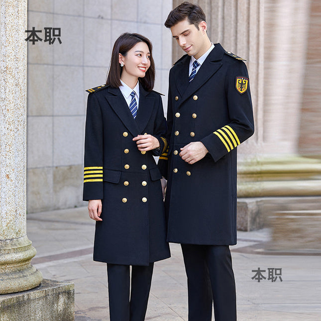 Temperament coat work clothes long sleeve security coat men and women winter work clothes coat shape Guangdong women's clothing factory shop