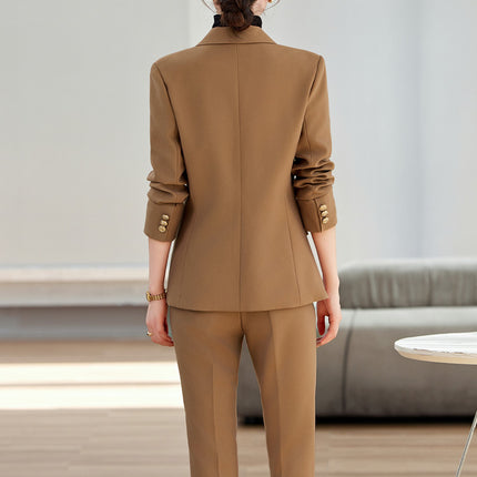 brown Suit suit Women's Spring and Autumn Professional 2024 New Temperament Goddess Fan Suit Coat Manager Work Clothes Autumn