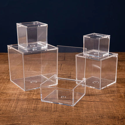 Exquisite Square Flip-Top Transparent Candy Box Food-Grade Wedding Candy Gift Packaging Acrylic Plastic Box