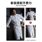 White long-sleeved top + white vl911 slit long apron / M