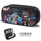 Large-capacity three-layer canvas pencil case-factory direct sales / B58397