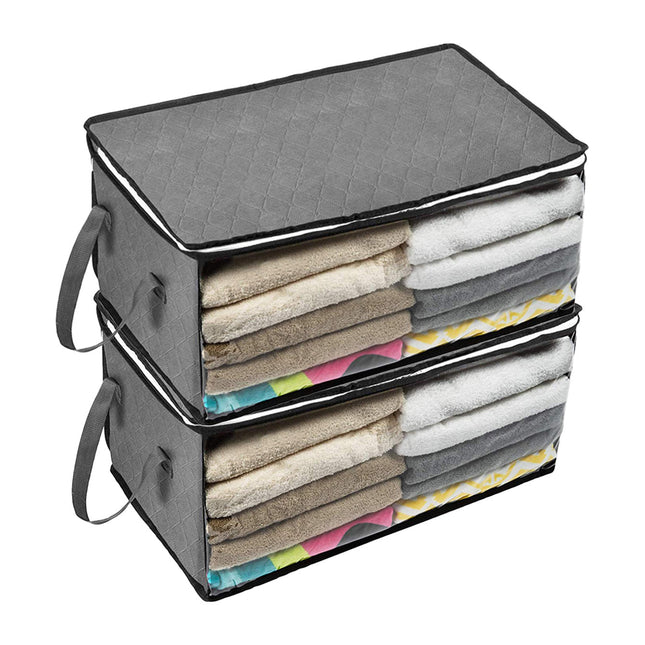 Cross-border dust-proof double-sided portable quilt storage bag transparent window portable storage bag clothes finishing bag moving