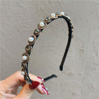 Round pearl rhinestone headband