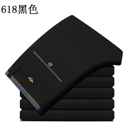 Suit Trousers 2024 Men's Trousers Summer Business High Elastic Anti-Wrinkle Thin Trousers Men's Straight Casual Suit Trousers Men