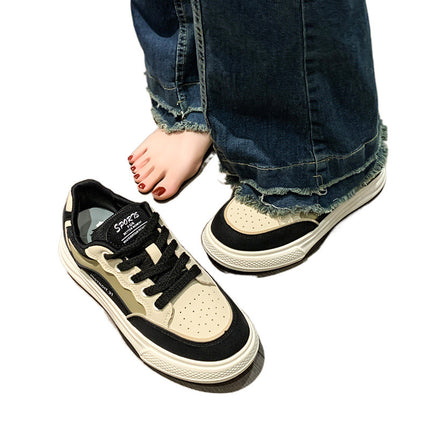 Hydrogen Cloud Women's Shoes Autumn and Winter White Shoes Junior High School Students Leisure Sports Board Shoes Niche Design Sense