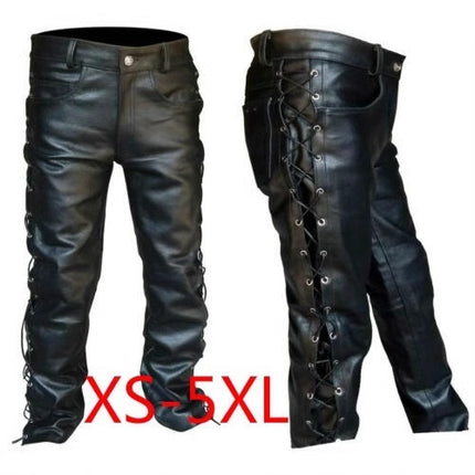 2019o0001 New Explosions wish Amazon Hot Selling European and American Tight Solid Color PU Strap Casual Leather Pants