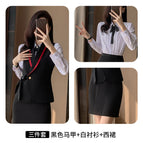 Black Vest Long Sleeve Shirt Dress / S