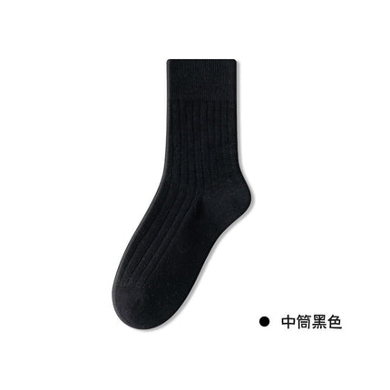 Socks men's mid-barrel autumn and winter cotton yarn deodorant bacteriostatic breathable business black stockings Zhuji socks men's socks
