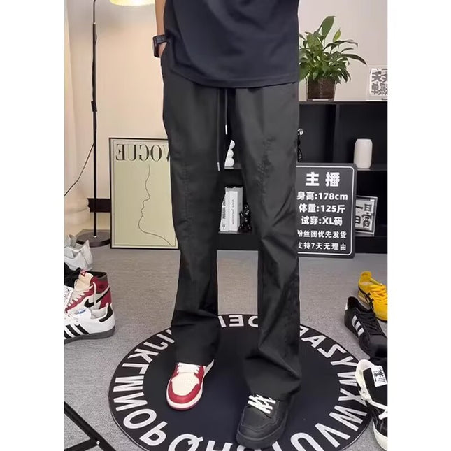 American-style Machete Cutting Crock Pants Boys Autumn Fashion Brand Loose creamy-white Pants High-grade Casual Straight Pants