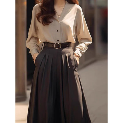 Spring and autumn clothes with a set of fashionable and dignified atmosphere light luxury high sense salt light mature skirt two-piece suit women