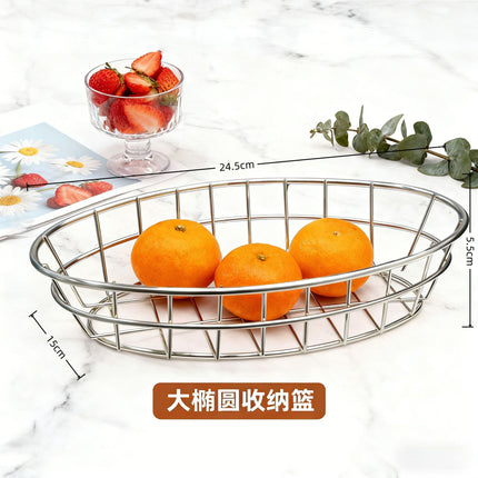 Iron Storage Basket Large Capacity Stainless Steel Basket Anti-rust Metal Fruit and Vegetable Dirty Clothes Storage Basket Iron Storage Basket
