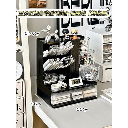 Dressing Table Cosmetics Desktop Storage Box Drawer Lipstick Mask Powder Puff Organizer Shelf Skin Care Product Storage Rack