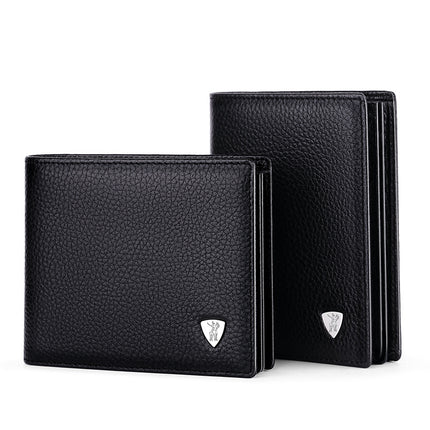 King Paul real cowhide short wallet men's large capacity wallet driver's license set multi-card card bag wholesale