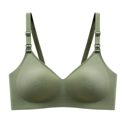 Rovo Maternity Nursing Bra Summer Thin Push-Up Anti-Sagging Seamless Large Bust Fixed Cup Wholesale Bra