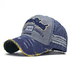 Gray top navy blue eaves