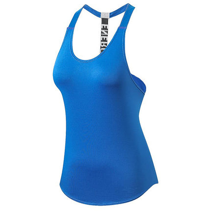Women's Sports Vest Fitness Yoga Running T-Shaped Suspender Cover-Up Quick-Drying Breathable Loose Vest 2023