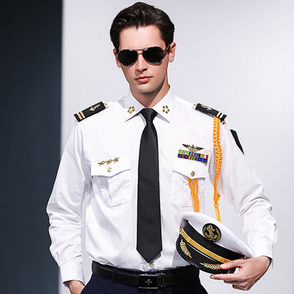 2020 Four Seasons Male Seafarer Clothing Seafarer Clothing Performance Costume Long Sleeve Aviation Pilot Air Captain's Uniform