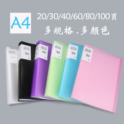 Information Booklet Transparent Insert A4 File Bag Pp Waterproof Student Test Paper Storage Folder Large Capacity Certificate Collection Book