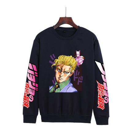 Cross-border Hot Hoodie JOJO's Wonderful Adventure Popular Printing Casual Men's and Women's Round Neck Sweater Autumn and Winter Fashion Spot