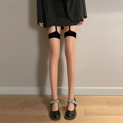 Jk Japanese-Style White Sheer Stockings for Women, Pure Desire Bare-Leg Artifact, Summer Thin Pineapple Stockings, Anti-Snag Black Pantyhose