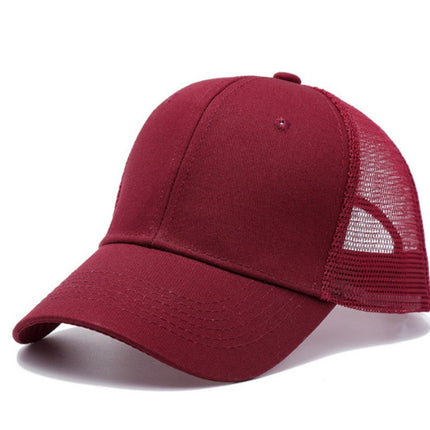 Amazon Cross-Border Pure Cotton Mesh Cap with Logo, Six-Panel Promotional Cap with Custom Printing, Travel Cap with Embroidery, Sunshade and Sun Protection Cap
