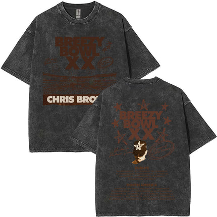 Vintage Washed Chris Brown Pop Music Album Cover Graphic t Shirt