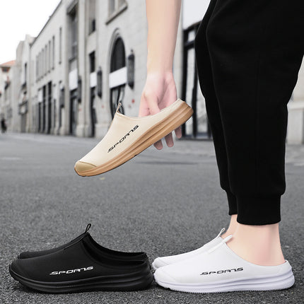 Men's Shoes New Style Slippers Breathable Lightweight Casual Shoes Autumn Simple Half-Slip Soft Sole Slip-On Shoes Men's Wholesale
