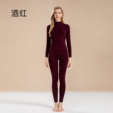 Autumn and Winter Women's Pure Cotton Thin Thermal Underwear Set 2025 New Autumn and Winter Mid-Neck Full Cotton Base Layer Thermal Sweater