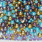 3-10mm flatback pearl resin rhinestones mixed assortment, 30g/pack / Semi-circle pearl blue purple gold series_09