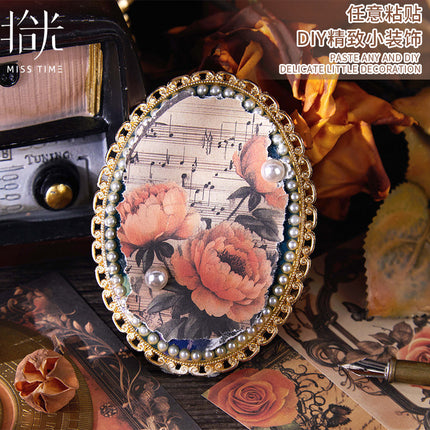 Light-Picking Retro Handbook Material Paper Flower Shadow Broken Seal Series Creative Flower Background Base Material Decorative Paper