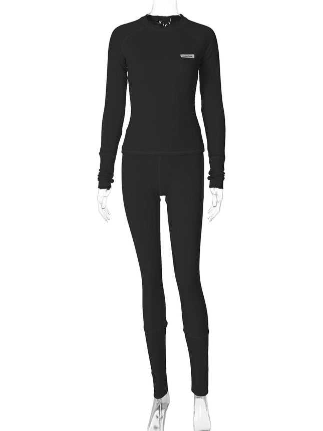 TK107 Amazon cross-border women's new slim long sleeve top sports yoga leggings suit wholesale women