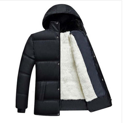 Cross-Border Foreign Trade Volume Winter New Men's Fashion Trendy Dad's Wear Middle-Aged Hooded Thickened Cotton Jacket