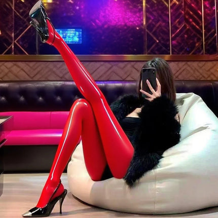 [Super Oily Bright Horse Oil Socks] 8D Super Oily Sexy Silky Socks White Reflective Thin Anti-Snatch Pantyhose Nylon